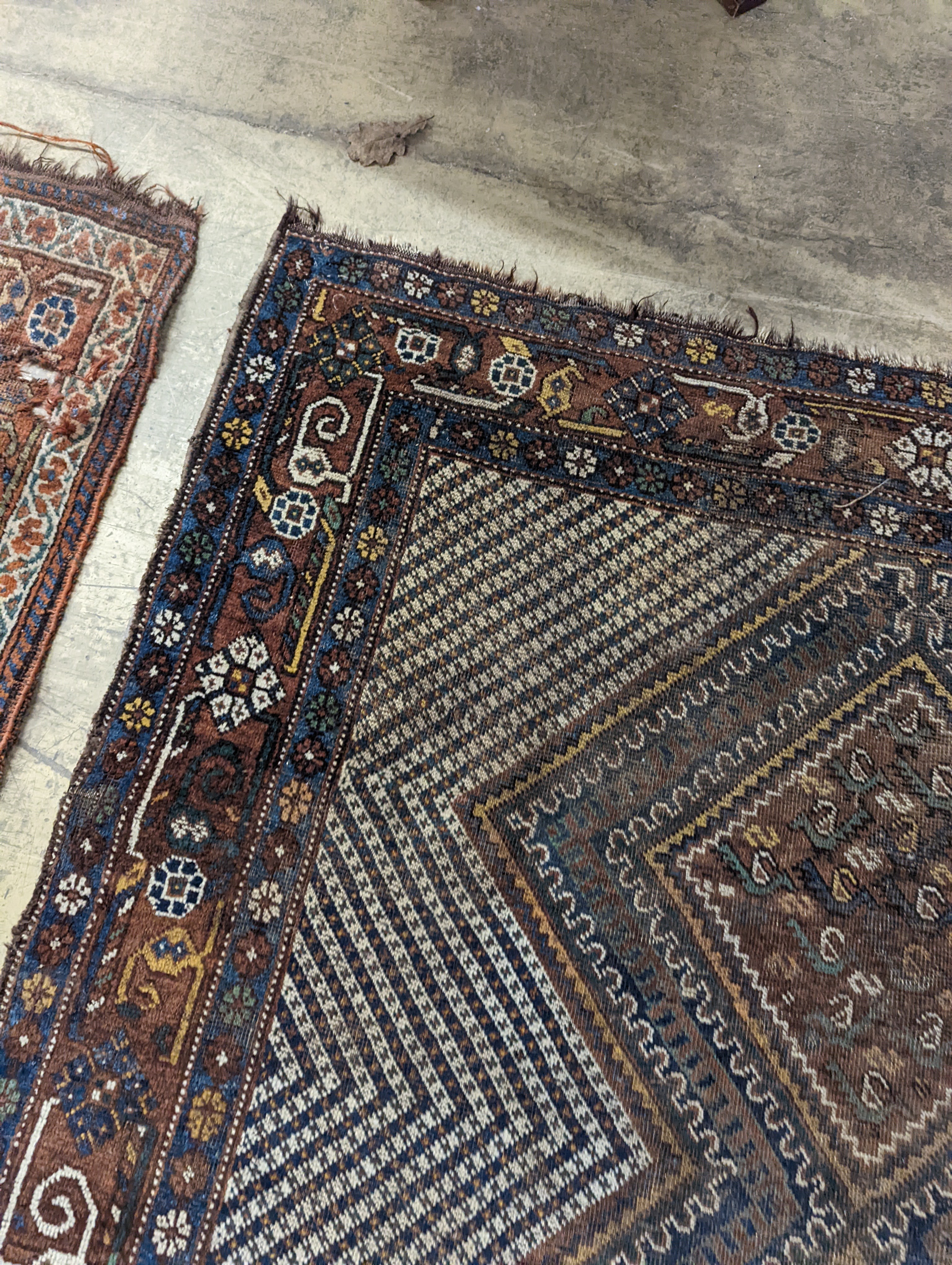 Two antique Caucasian rugs, larger 200 x 135cm